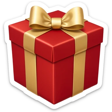 gift box with gold bow sticker