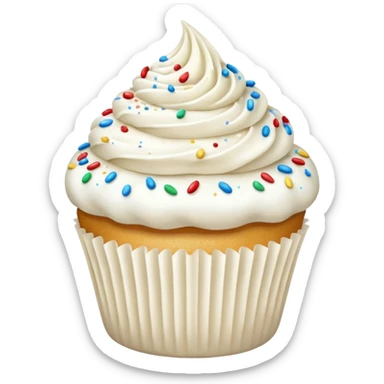 Glitter White Cupcake sticker