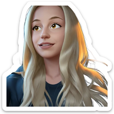 blonde girl in car interior sticker