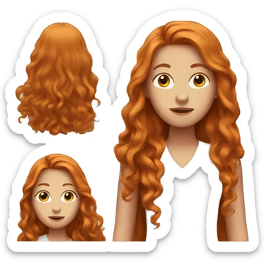 girl with long ginger hair sticker