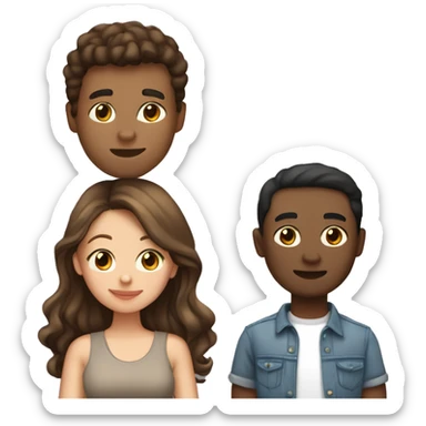 boyfriend girlfriend kissing, boyfriend has light skin and light brown hair, girl has dark brown hair and light skin sticker