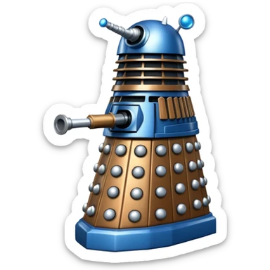 dalek silver, blue and bronze sticker
