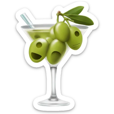 Happy martini with big olives sticker