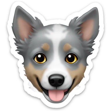 All Grey heeler puppy with wiry hair sticker