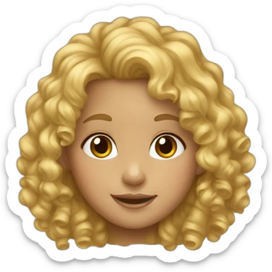 Blonde curly haired 5 year old girl sticker