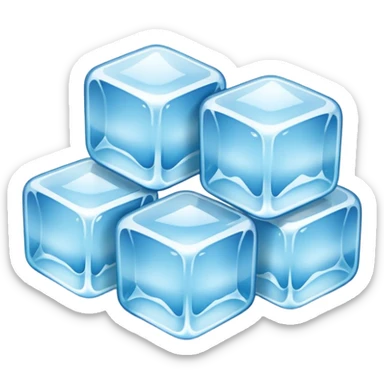 Realistic ice cubes sticker