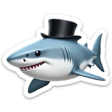 shark with tophat sticker