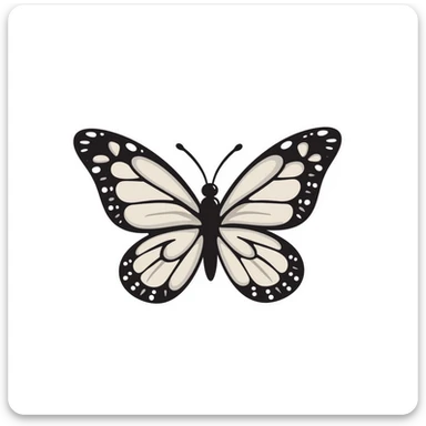 a butterfly with detailed wings and delicate patterns, in pastel colors dd9fb0, ffc6d3, a3bfc9, c4bee2, f1b091 sticker