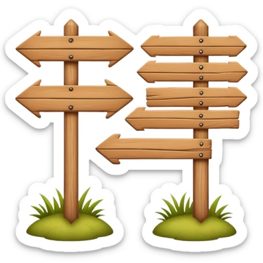 Wooden sign post made of felt texture, scrapbooking style, transparent background sticker