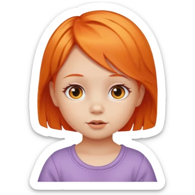 orange hair baby girl sticker