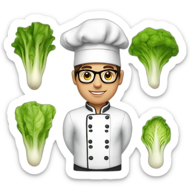 chef-young-glasses-hat-lettuce-brownhair sticker