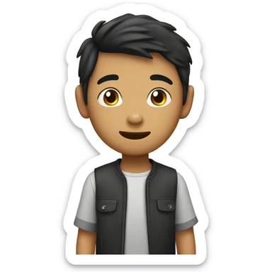 Asian boy with Edgar horsey sticker