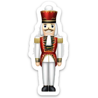 white nutcracker christmas decoration sticker