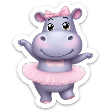 ballerina hippo sticker
