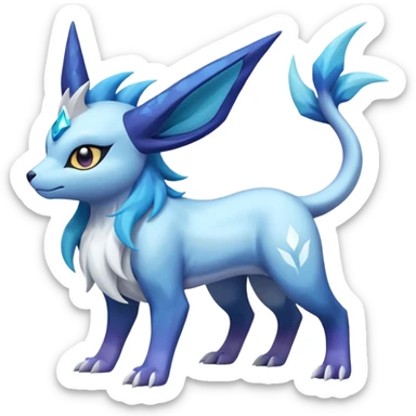 Snowy Flakey Scaly Nebulae Nebula Galctic starry gradients-colored Absol-Glaceon-Suicune-Amaura-Dialga-fusion sticker