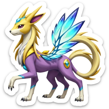 Colorful Meloetta-Manectric-Solgaleo-Raikou-Pokémon-Digimon-Fakémon-fusion-hybrid-creature sticker