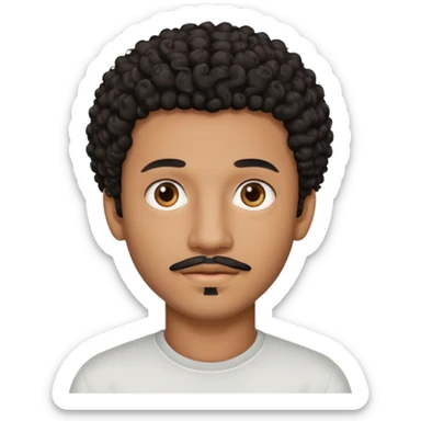 Am I black?Am I black?black curly hair brown eyes 20 years old thin mustache goatee  sticker