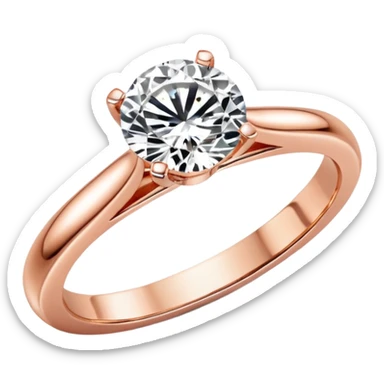 Rose gold engagement ring with round diamond sticker
