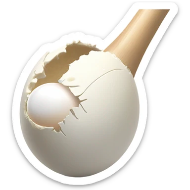 Baseball bat hitting egg sticker