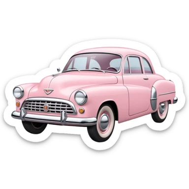 an aesthetically vintage light pink colored car sticker
