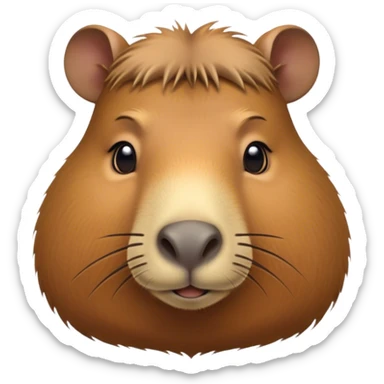 Cinematic Noble Capybara Portrait Emoji, Poised and serene, with a robust, rounded build covered in soft, earthy fur and gentle, wise eyes, Simplified yet sharp and sophisticated features, highly detailed, glowing with a warm, natural glow, high shine, intelligent and calm, stylized with an air of understated authority, focused and attentive, soft glowing outline, capturing the essence of a watchful and confident guardian that feels as though it could step out of the screen with effortless authority! sticker