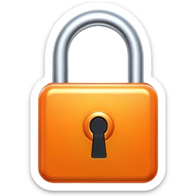 Orange lock sticker