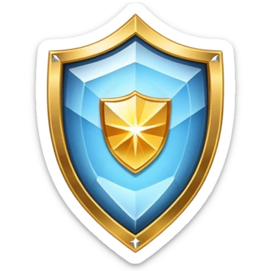 VIP badge shaped like a shield with a big diamond in the center sticker