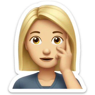 White women face palm sticker