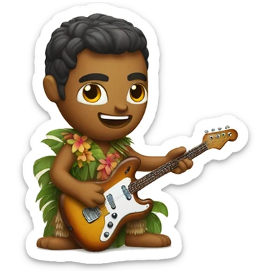 tiki playing a fender jazzmaster sticker