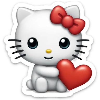 hello kitty with heart sticker
