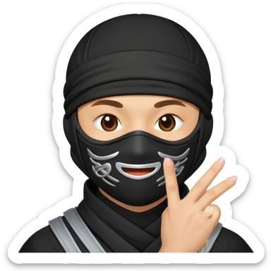 Ninja tirando besos sticker