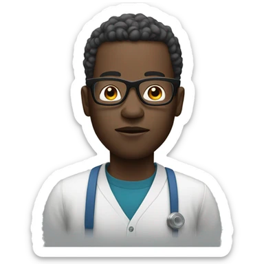 black man with glasses and asthma pump sticker
