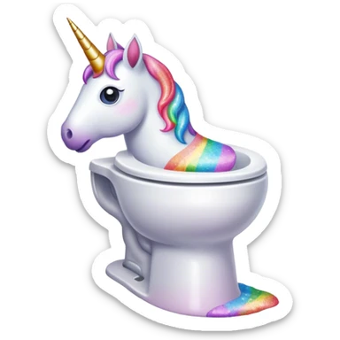 Unicorn poop on the toilet sticker