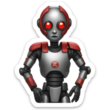 bot with red siren sticker