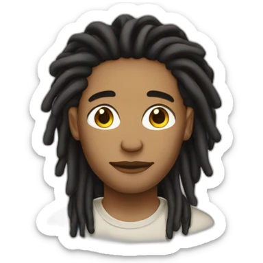 light skin black man with locs sticker