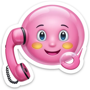 pink phone call caller id bubble sticker