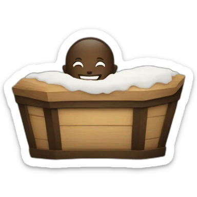 person laughing in a coffin sticker