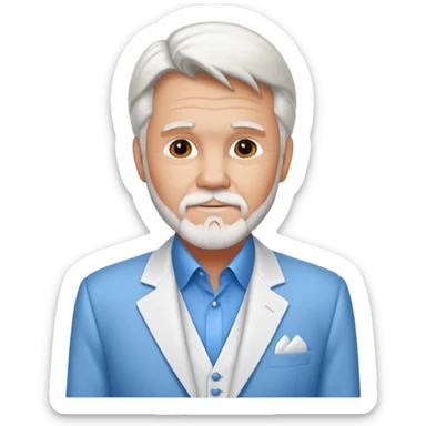 Kenny Rogers with blue dress shirt, white suit jacket sticker