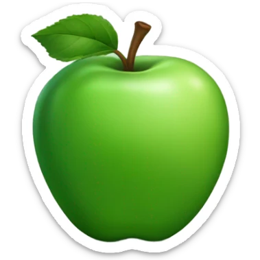 a dark green apple sticker