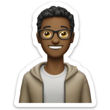 Brunete boy glitching 50 jahr brilles sticker