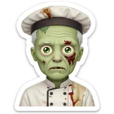 elderly  zombi man chef sticker