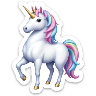 very interested unicorn sticker