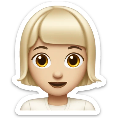 female with fair skin, dark bob and a fringe is making a cake sticker