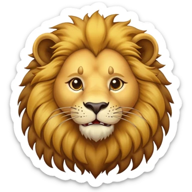 naughty lion looking sideways with mischievous expression sticker