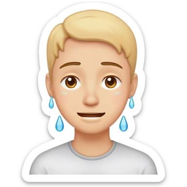 smiling face with tears anxious sticker