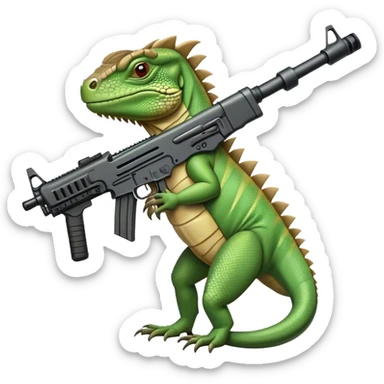 Iguana with an assault rifle  sticker