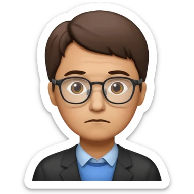 сгенерируй фото учителя грустного  sticker