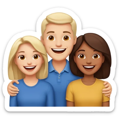 strong team of 3 having fun together sticker