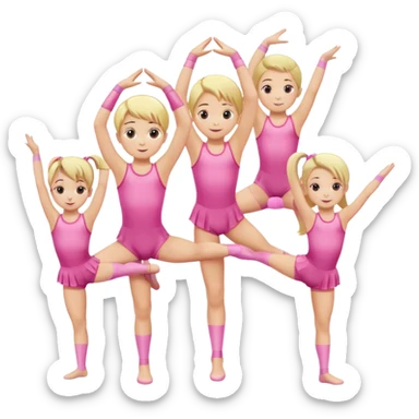 Dance gymnastics kids pink with blonde hair sticker