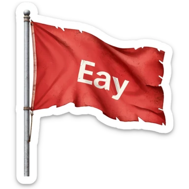 red flagg with eBay words on them sticker